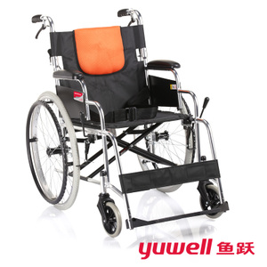 鱼跃 轮椅车H053C 加强铝合金 可折叠折背轻便 老人用手动轮椅