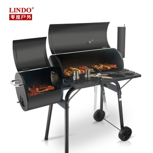 LINDO美式便携烧烤炉户外5人以上木炭加厚碳烤家用庭院烧烤架大号